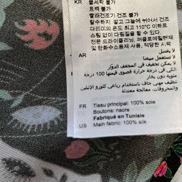 SANDRO PARIS IVEA BLACK PRINTED SILK TOP - Picture 9 of 13